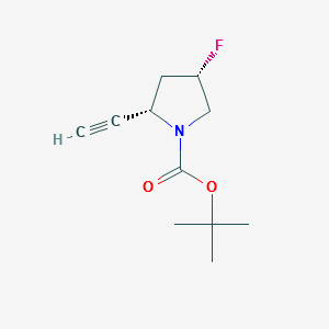 1-Pyrrolidinecarboxylic acid, 2-ethynyl-4-fluoro-, 1,1-dimethylethyl ester, (2S,4S)- structure, CAS 833473-87-3