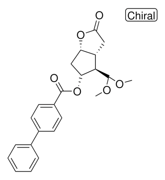 [1,1'-Biphenyl]-4-carboxylic acid, (3aR,4R,5R,6aS)-hexahydro-4-(hydroxymethyl)-2-oxo-2H-cyclopenta[b]furan-5-yl ester structure, CAS 2218532-68-2