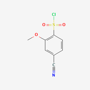 4-Cyano-2-methoxybenzene-1-sulfonylchloride structure, CAS 1261791-90-5