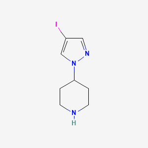 4-(4-iodo-pyrazol-1-yl)piperidine structure, CAS 1229457-94-6