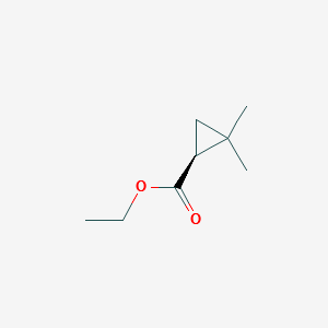 (S)-2,2-Dimethyl-cyclopropanecarboxylic acid ethyl este structure, CAS 89007-61-4