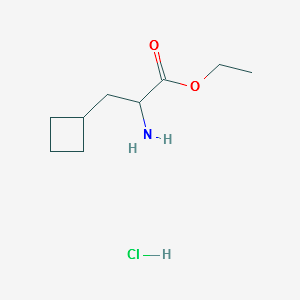 Cyclobutanepropanoic acid, α-amino-, ethyl ester, hydrochloride structure, CAS 565456-74-8