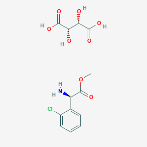 Benzeneacetic acid, α-amino-2-chloro-, methyl ester, (αR)-, (2S,3S)-2,3-dihydroxybutanedioate (1:1) structure, CAS 1233361-76-6