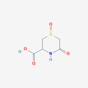 3-Thiomorpholinecarboxylic acid, 5-oxo-, 1-oxide structure, CAS 88620-38-6