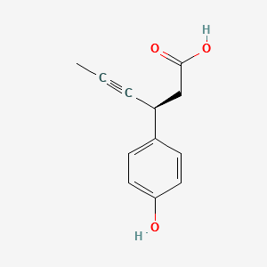 (3S)-3-(4-Hydroxyphenyl)-4-hexynoic acid structure, CAS 865233-35-8