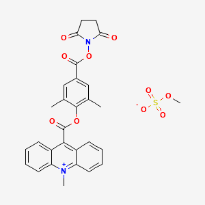 6'-Dimethyl-4'-(N-succinimidyloxycarbonyl)phenyl-10-methyl-acridinium-9-carboxylate methosulfate (DMAE-NHS) structure, CAS 115853-74-2