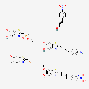 Carbamic acid, N-[(2,6-difluorophenyl)methyl]-N-[4-[(dimethylamino)methyl]-3-[[(6-methoxy-3-pyridazinyl)amino]carbonyl]-5-(4-nitrophenyl)-2-thienyl]-, ethyl ester structure, CAS 1589503-94-5