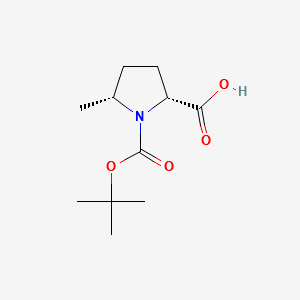 (2R,5R)-1-(tert-butoxycarbonyl)-5-methylpyrrolidine-2-carboxylic acid structure, CAS 1657030-28-8
