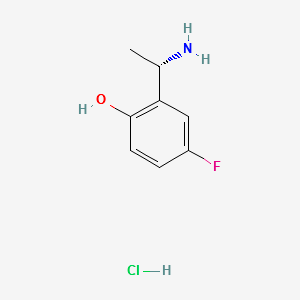 (S)-2-(1-Aminoethyl)-4-fluorophenol hydrochloride structure, CAS 2379311-62-1