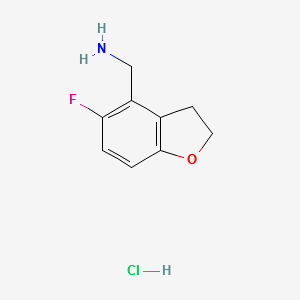 (5-fluoro-2,3-dihydrobenzofuran-4-yl)methanamine hydrochloride structure, CAS 2135600-87-0