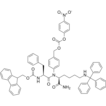 FMoc-Phe-Lys(Trt)-PAB-PNP structure, CAS 1116086-09-9