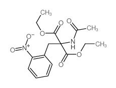 Propanedioic acid,2-(acetylamino)-2-[(2-nitrophenyl)methyl]-, 1,3-diethyl ester structure, CAS 6960-47-0