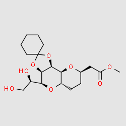 D-xylo-D-allo-Dodeconic acid, 3,7:6,10-dianhydro-8,9-O-cyclohexylidene-2,4,5-trideoxy-, methyl ester structure, CAS 871360-12-2