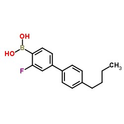 (3-Fluoro-4'-butyl[1,1'-biphenyl]-4-yl)boronic acid structure, CAS 1400809-84-8