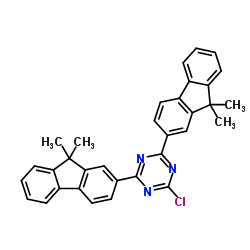 2-chloro-4,6-bis(9,9-dimethyl-9H-fluoren-2yl)-1,3,5-Triazine structure, CAS 1459162-69-6