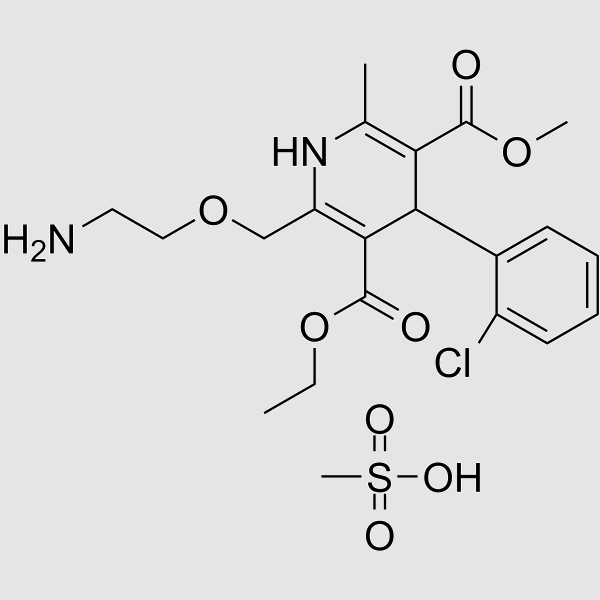 Amlodipine mesylate structure, CAS 246852-12-0