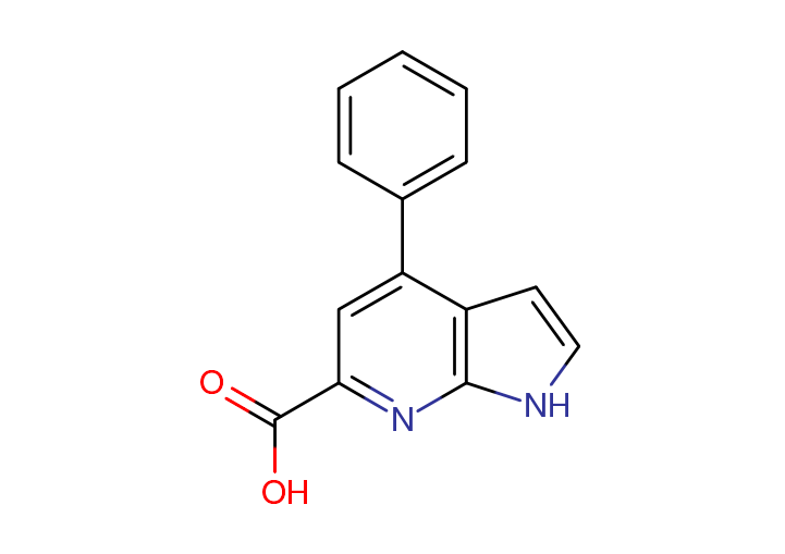 4-Phenyl-1H-pyrrolo[2,3-b]pyridine-6-carboxylic acid structure, CAS 1261753-39-2