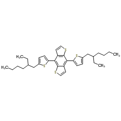 4,8-Di(2-(2-ethylhexyl)thiophene-5-yl)-benzo[1,2-b:4,5-b']dithiophene structure, CAS 1352642-35-3