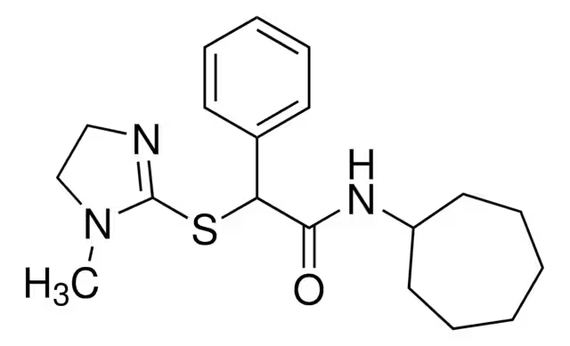 Benzeneacetamide, N-cycloheptyl-α-[(4,5-dihydro-1-methyl-1H-imidazol-2-yl)thio]- structure, CAS 2559703-06-7