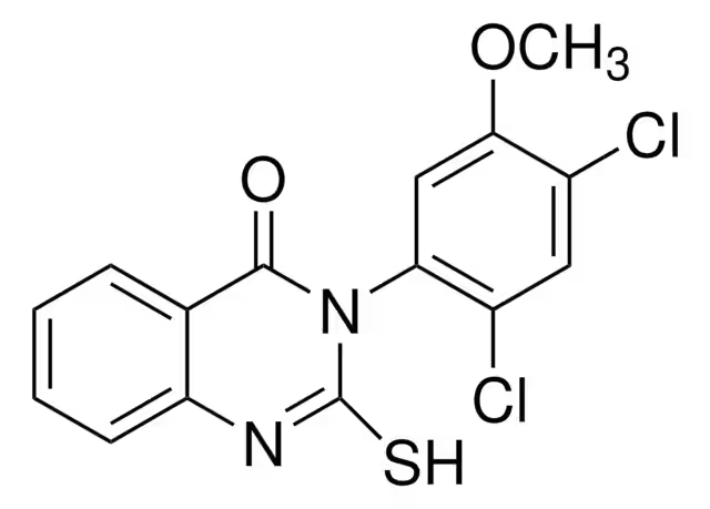 3-(2,4-Dichloro-5-methoxyphenyl)-2,3-dihydro-2-thioxo-4(1H)-quinazolinone structure, CAS 338967-87-6