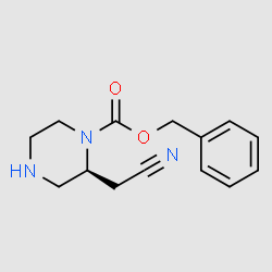 Benzyl (S)-2-(cyanomethyl)piperazine-1-carboxylate structure, CAS 2158302-01-1