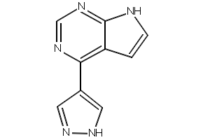 4-(1H-Pyrazol-4-yl)-7H-pyrrolo[2,3-d]pyrimidine structure, CAS 952518-97-7