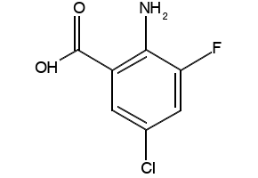 2-amino-5-chloro-3-fluorobenzoic acid structure, CAS 1028757-83-6