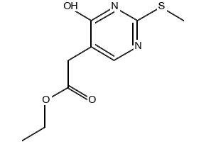 5-PYRIMIDINEACETIC ACID, 3,4-DIHYDRO-2-(METHYLTHIO)-4-OXO-, ETHYL ESTER structure, CAS 29571-44-6