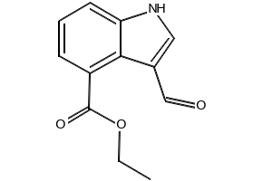 3-Formyl-4-ethoxycarbonyl-1H-indole structure, CAS 881179-23-3