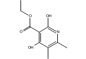 3-Pyridinecarboxylic acid,1,2-dihydro-4-hydroxy-5,6-dimethyl-2-oxo-,ethyl ester structure, CAS 77629-51-7