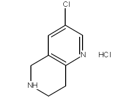 3-chloro-5,6,7,8-tetrahydro-1,6-naphthyridine hydrochloride structure, CAS 1260879-95-5