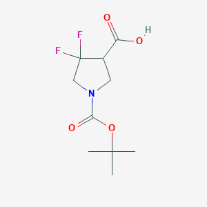 1(tertbutoxycarbonyl)4,4difluoropyrrolidine3carboxylic acid structure, CAS 1196145-11-5