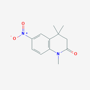1,4,4-Trimethyl-6-nitro-3,4-dihydro-1H-quinolin-2-one structure, CAS 144583-89-1