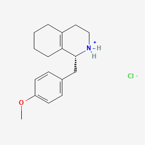 (R)-1,2,3,4,5,6,7,8-octahydro-1-(4-methoxybenzyl)isoquinolinium chloride structure, CAS 69735-34-8