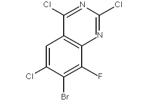 7-bromo-2,4,6-trichloro-8-fluoroquinazoline structure, CAS 1698028-11-3