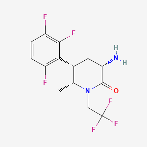 (3S,5S,6R)-3-Amino-6-methyl-1-(2,2,2-trifluoroethyl)-5-(2,3,6-trifluorophenyl)-2-piperidinone structure, CAS 1375794-72-1