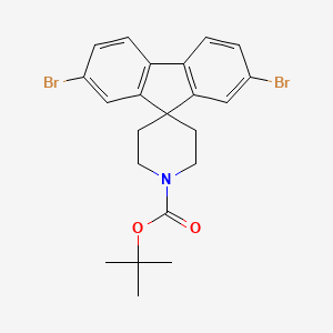 Spiro[9H-fluorene-9,4'-piperidine]-1'-carboxylic acid, 2,7-dibromo-, 1,1-dimethylethyl ester structure, CAS 1616113-98-4