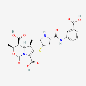 (3S,4S,4aS,5R)-6-[[(3S,5S)-5-[[(3-Carboxyphenyl)aMino]carbonyl]-3-pyrrolidinyl]thio]-3,4,4a,5-tetrahydro-3,5-diMethyl-1-oxo-1H-pyrrolo[1,2-c][1,3]oxazine-4,7-dicarboxylic Acid structure, CAS 866186-68-7