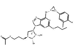 1,2-Cyclopentanediol, 3-[7-[[(1R,2S)-2-(3,4-difluorophenyl)cyclopropyl]nitrosoamino]-5-(propylthio)-3H-1,2,3-triazolo[4,5-d]pyrimidin-3-yl]-5-(2-hydroxyethoxy)-, (1S,2S,3R,5S)- structure, CAS 2476859-55-7