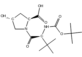 (2S,4R)-1-((S)-2-((tert-butoxycarbonyl)amino)-3,3-dimethylbutanoyl)-4-hydroxypyrrolidine-2-carboxylicacid structure, CAS 630421-46-4