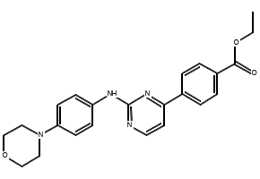 ethyl 4-(2-(4-MorpholinophenylaMino)pyriMidin-4-yl)benzoate structure, CAS 1056634-62-8
