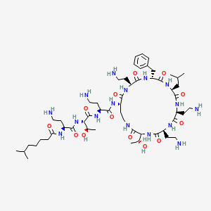 6-Methylheptanoyl-L-A2bu-L-Thr-L-A2bu-cyclo(L-A2bu*-L-A2bu-D-Phe-L-Leu-L-A2bu-L-A2bu-L-Thr-) structure, CAS 34503-87-2