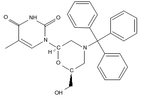 7'-OH-N-trityl Morpholino thyMine structure, CAS 914361-76-5
