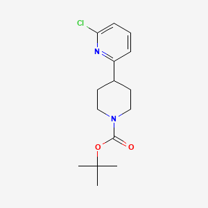 1-Piperidinecarboxylic acid, 4-(6-chloro-2-pyridinyl)-, 1,1-dimethylethyl ester structure, CAS 1266118-78-8