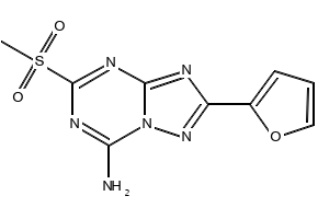 2-(furan-2-yl)-5-(methylsulfonyl)-[1,2,4]triazolo[1,5-a][1,3,5]triazin-7-amine structure, CAS 139181-28-5