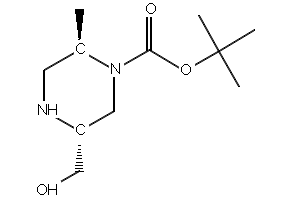 (2R,5R)-tert-butyl 5-(hydroxymethyl)-2-methylpiperazine-1-carboxylate structure, CAS 1403898-64-5