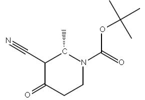 (2S)-tert-Butyl 3-cyano-2-methyl-4-oxopiperidine-1-carboxylate structure, CAS 2212021-56-0