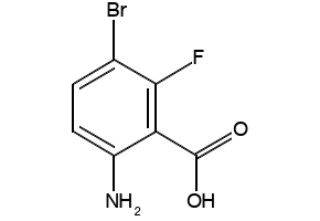 6-Amino-3-bromo-2-fluoro-benzoic acid structure, CAS 1036756-03-2
