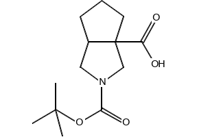 2-Boc-octahydrocyclopenta[c]-pyrrole-3a-carboxylic acid structure, CAS 1314394-96-1