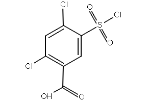 2,4-Dichloro-5-(chlorosulfonyl)benzoic acid structure, CAS 3740-18-9